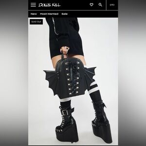 Goth corset bat backpack